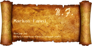 Markos Fanni névjegykártya