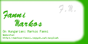 fanni markos business card